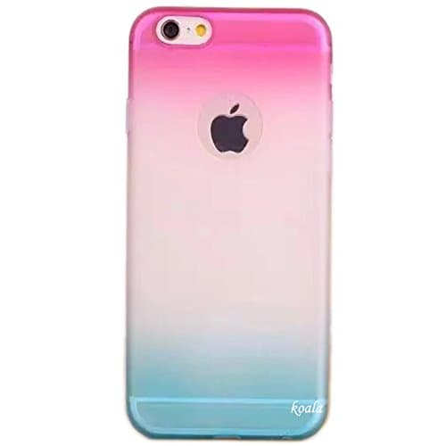 KoalaGroup®Iphone 6Plus/6S Plus (5.5-inch) Case, Different color Simple Gradient Thin Tpu Soft Protective Soft Case Slim Was Thin Translucent Case Cover (iphone 6Plus/6S Plus, Pink and blue)