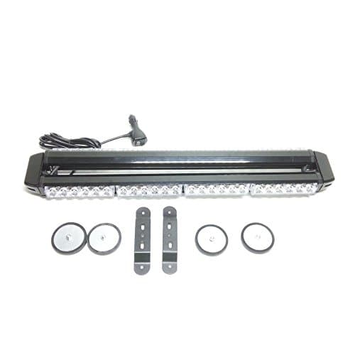 OLSR® 54 LED Light Bar Kit Work Light Driving Light with Non-destructive Upper Windshield Mounting Brackets, Strobe Lights Hazard Emergency Flashing Warning Beacons -Ideal for Car Roof (7 Different Flashing Modes) (Red+Blue)