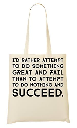 I'd Rather Attempt To Do Something Great H. Schuller Motivation Inspiration Quote Shopping Tote Bag