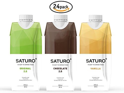 Meal Shake Replacement Saturo, Taster Pack, Nutritional Drink, Ready to Drink Protein Shake, 500 kcal, Pack of 24