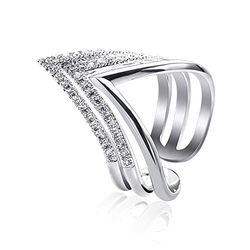 Eastever Personality Triangle Geometry Adjustable Opening Ring, Retro Simple Couple Ring, Multilayer Men &amp; Women Rings Tail Ring