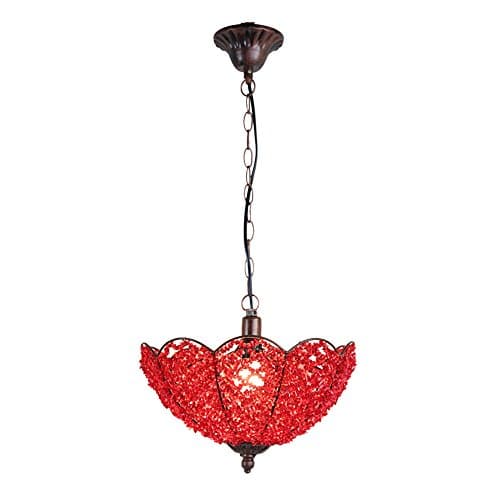 Pendant Lights High Brightness E14 Light Source European-style Modern Balcony Lanterns Bar Loft Barn Single-Head Chandelier Chain: 45 CM (Adjustable) AC 110-240 V ( Color : Red )