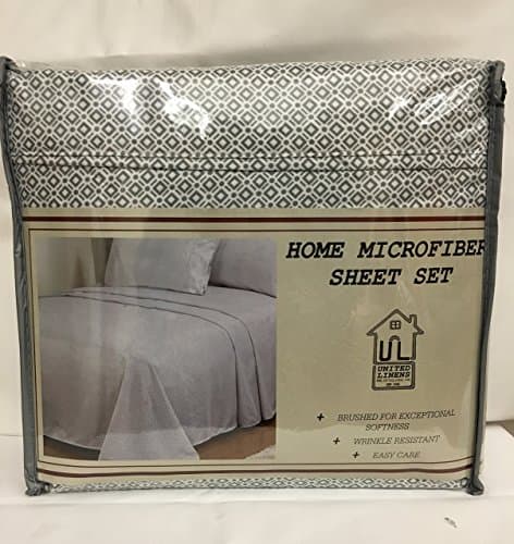 United Linens printed diamond 4 piece sheet sets Brushed Microfiber 1800 Bedding - Wrinkle, Fade, Stain Resistant - Hypoallergenic - 4 Piece (queen, brown)