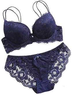 Bahucharaji CreationWomen's Lace Push Up Underwired Solid Lingerie Set