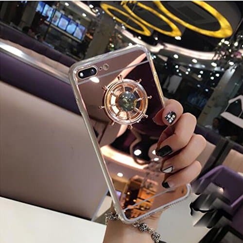 Mirror Protective Phone Case Back Cases Hard Thin Cover with Hand Fidget Spinner (For iPhone 6 Plus/6S Plus, Gold)