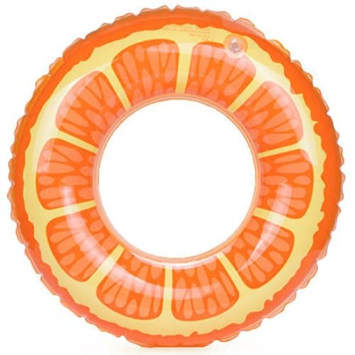 Candy Color Orange Lemon Fruit Swimming Ring Inflatable Pool Float Swimming Pool Water Toy Safety Pool Party Beach For Adults Kids (80#)