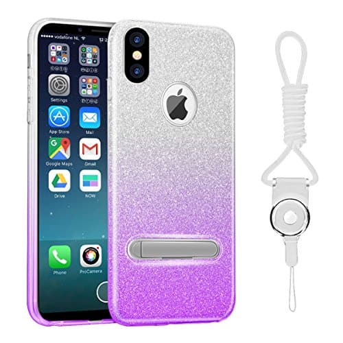 iPhone X Case/iPhone 10 Case, WZE Shock Absorption Scratch Resistant TPU Cover Bling Crystal Clear Premium 3 Layer Mixture Protective Case for iPhone X/10