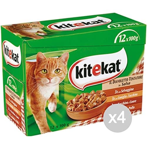 Set 4 KITEKAT Curious Cat 12 Bags Espl.Multi-Pak Food For Cats
