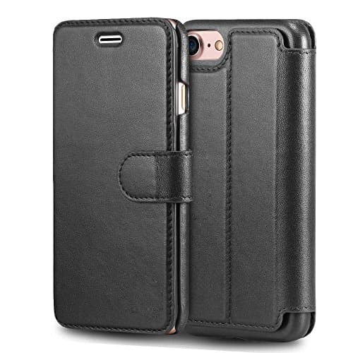 iPhone 6S Leather Case, iPhone 6 Wallet Case, Rhidon Premium Folio Leather Wallet Case with [Kickstand] [Card Slots] [Magnetic Closure] Pounch Flip Notebook Cover Case for Apple iPhone 6/6S(Black)