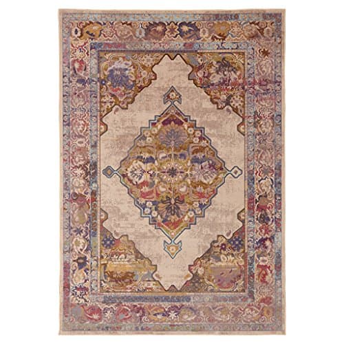 YLMD American Vintage Delicate Rug, Delicate Bedroom Rectangular Bedside Rug, Sofa Dining Room Office Living Room Coffee Table Mat, Exotic Carpet, 47.24in * 62.99in ( Color : Beige )