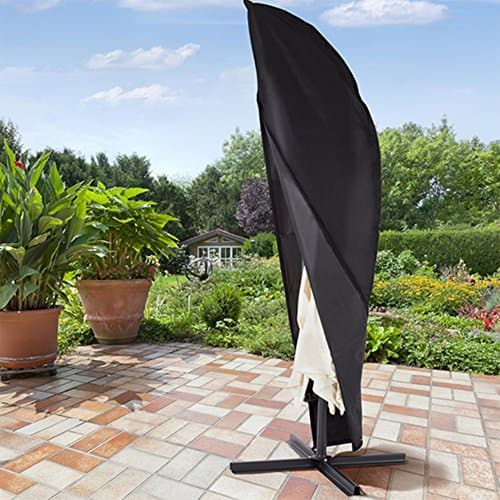 Xiliy Extra Large Parasol Cover with Zip Waterproof Polyester Protective Umbrella Cover 265 x100 x70cm