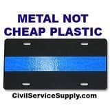 Thin Blue Line License Plate Metal and Reflective