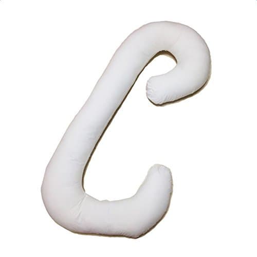 Cotone Solid Color C-shaped Pregnancy Pillows Full Body Maternity Pillow for Side Sleeping with Removable Washable Pillow Cover 55.1X26.4X6.7 Inch White