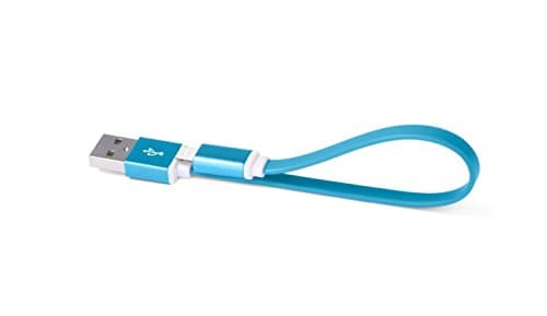 Lighting cable, COSMOCAT USB Short Flat Cable, high-speed USB to 8 Pin Lighting Charging Cable with metal connector for iPhone and iPad (0.65 ft /0.2 m) (Blue)