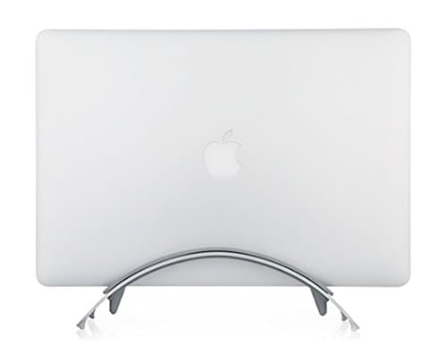 JEBAGO Silver Macbook &amp; Macbook Pro 2016 (and older) Vertical stand | Modern design | With Adapter for all size of macbook