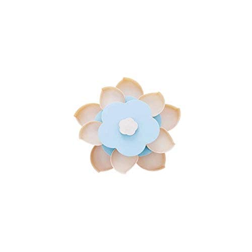Double-layer Petal Rotating Melon Fruit Plate Shaking Sound Snack Plate Creative Living Room Pattern Home New Year Candy Dried Fruit Box Pink/Blue (Color : Blue, Style : Double layer)