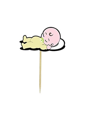 Neutral Sleeping Baby Cupcake Toppers