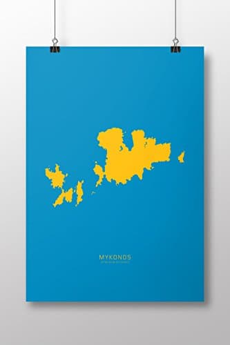Mykonos  Map 14" x 20" Art Print