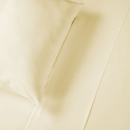 THOMAS LEE 500 Thread-Count Percale, US-Grown Pima Cotton, Fitted Bed Sheet - Ivory Queen Fitted Sheet for Bed
