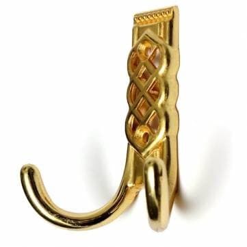Retro Clothes Double Hooks Coat Hat Robe Holder Wall Hanger Zinc Alloy/Golden