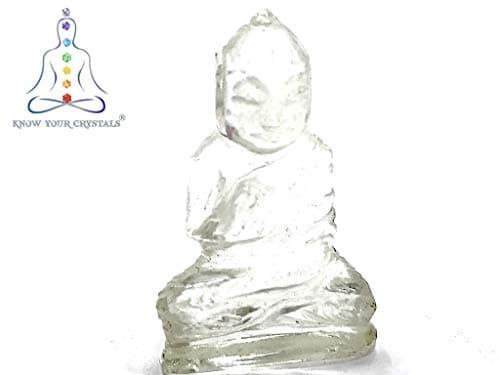 Know Your Crystals Clear Quartz Buddha (White) (Length 3-5 cms, Approx Weight 7 GMS)