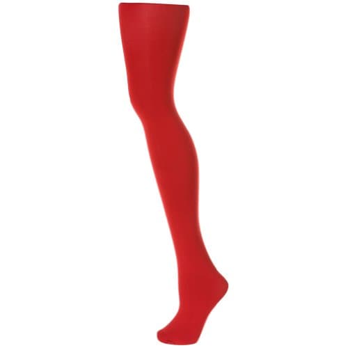 Alan Sloane Solid Colored Tights - Red-XL