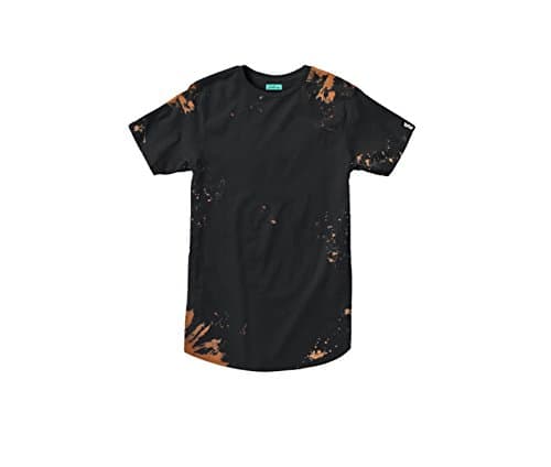 Wavy Bleached Scallop Tee In Black size Large