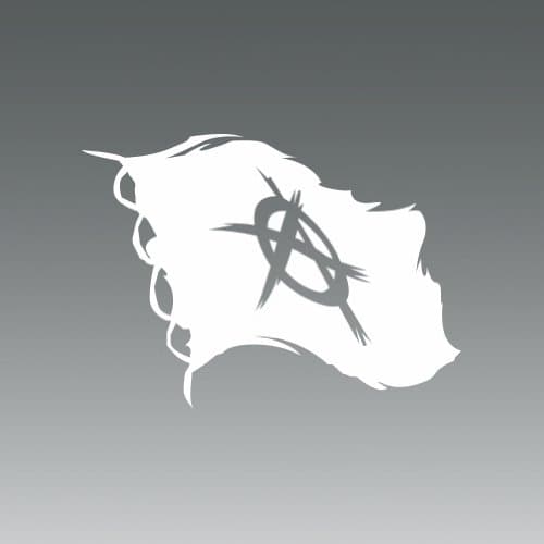 (2x) Anarchy Flag - White - Sicker - Decal - Die Cut