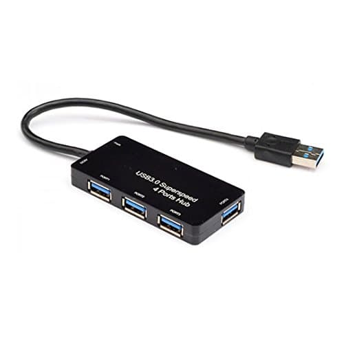 Dynamode Super-Speed USB3.0 4-Port Compact Travel Pocket Hub Black | Notebook