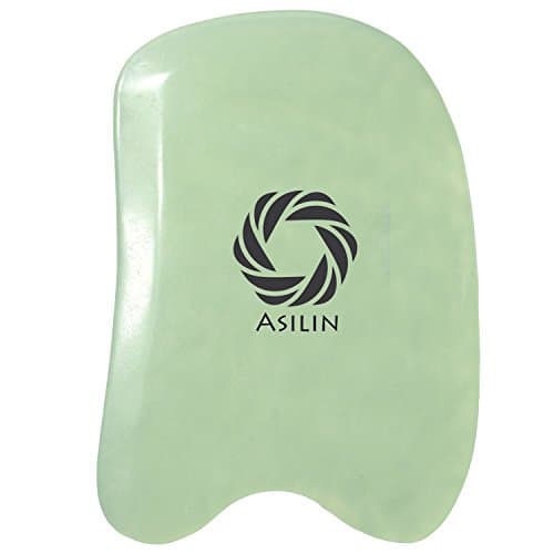 Jade Gua Sha Scraping Massage Tool,Hand Made Board - GREAT Tools for SPA Therapy Trigger Point Treatment on Face,High Quality [Square] Aventurine Tools by Asilin