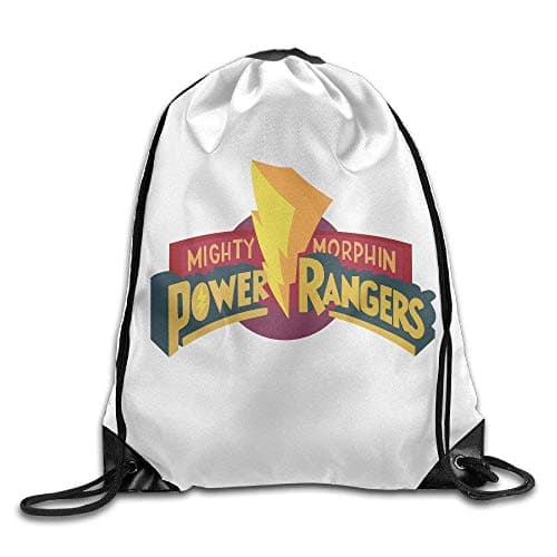 Power Ranger Logo Drawstring Backpack Sack Bag Lightweight Cool Graphic String Bag