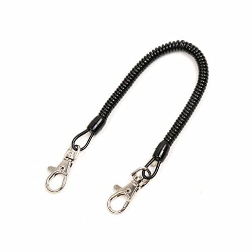 3 Pack Plastic Retractable Coiled Tether with Carabiner Fish Accessories Tool, Outdoor Climbing Hunting Adjustable Combat Sling Telescopic Secure Lanyard