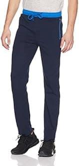 9510 Men's Super Combed Cotton Rich Slim Fit Mid Rise Trackpants with Side and Back Pockets