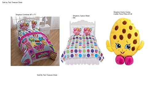 Shopkins "Patchwork" Twin Full Comforter w/Sheets and Kooky Pillow