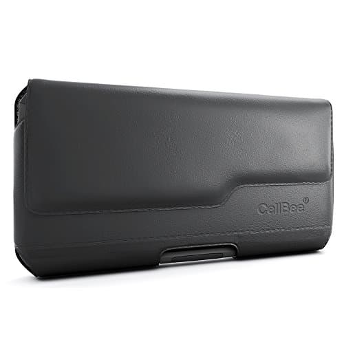 CellBee Apple iPhone 5 / 5s / 5c Leather Pouch Carrying Case with Belt Clip Belt Loops Holster - Black