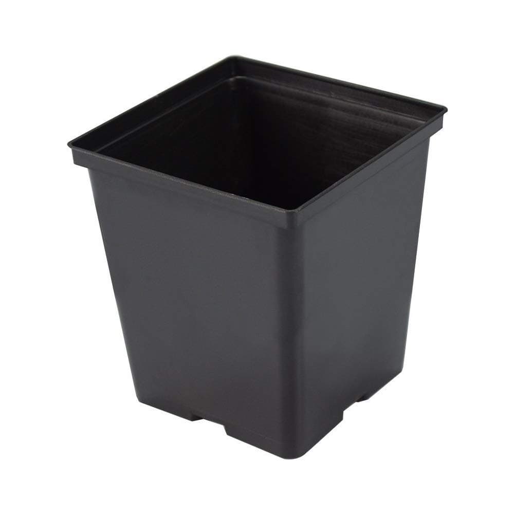 1 Gallon Square Black Plastic Nursey Plant Pots Holds 0.38 Gal (25 Pack)