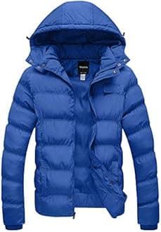 Wantdo Men's Winter Thicken Cotton Coat Puffer Jacket with Removable Hood