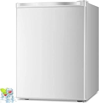 Kismile Compact Upright Freezer with Reversible Single Door,Removable Shelves Mini Freezer with Adjustable Thermostat for Home/Kitchen/Office (2.1 Cu.ft, White)