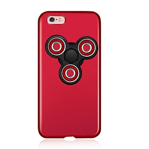 Teckology Fidget Spinner PC Case Cover For Apple iPhone 7 Removable Hand Spinner Stress Reducer Toy Red/Black