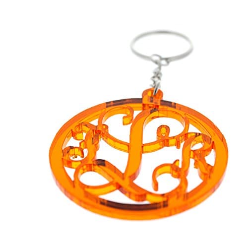 Personalized Monogram Keychain With Initials Acyrlic Laser Cut Custom Keychain