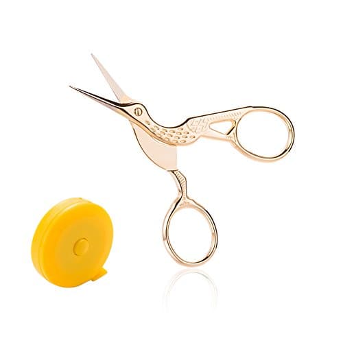 Bird Scissors Embroidery Shears 3.5 Inch Sewing Small Sharp for Crafting Art Work Embroidery Threading Needlework by JINJIAN (Gold) (1 PACK)
