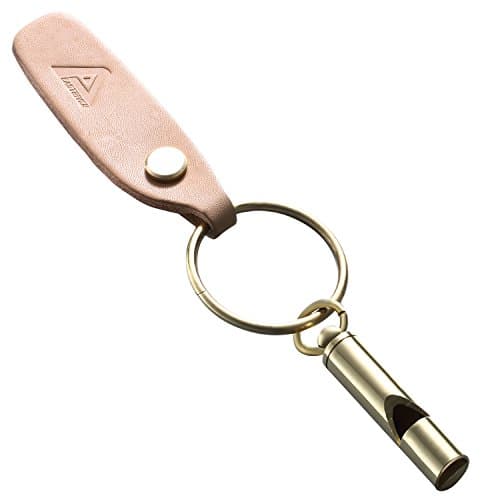 Leather And Brass Key Chain Ring, EASTRIVER Rustless Brass Key Ring Key Holder Organizer Hook And Nice Leather Handle With SOS Whistle Accessory, Elegant Design Nice Gift for Dad/Uncle/Grandpa