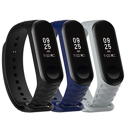Bexido for Xiaomi Mi Band 3 Strap Band, Replacement Accessory Soft Silicone Sport Bracelet Wristband for Xiaomi Mi Band 3 2018
