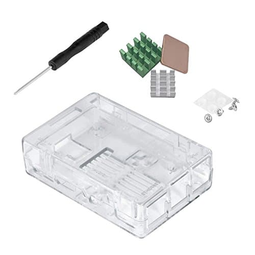 Raspberry Pi 3 Case, Trnaroy Raspberry Pi 3 Model B Case PC Protective Cover Box with Cooling Cooler Heatsinks for Raspberry Pi 3 Model B, Pi 2 Model B & Pi Model B+ Accessories (Clear)