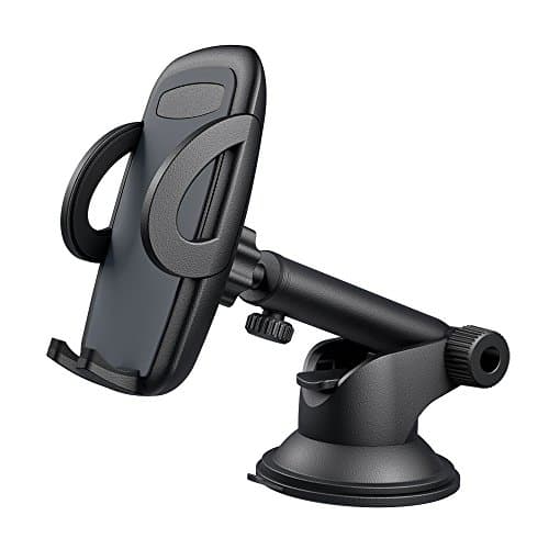 Car Mount Holder, Universal Dashboard Car Phone Mount, Adjustable Windshield Holder Cradle with Strong Sticky Gel for iPhone X/8/8Plus7/7P/6s/6P/5S, Galaxy S5/S6/S7/S8, Phone holder for car