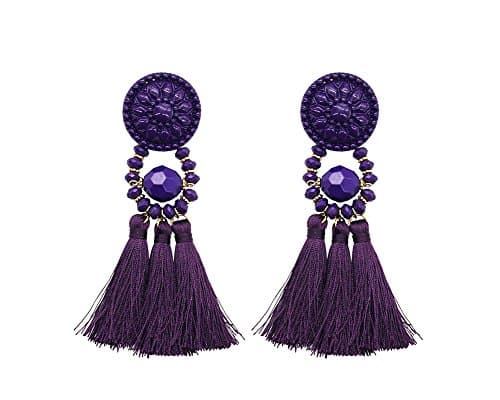 Calysta Beaded Tassel Drop Earrings