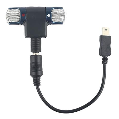 QGT CAMERA ACCESORIES External Mini Stereo MIC Microphone with 17CM 3.5mm to Mini USB 10 Pin Adapter Cable for GoPro HERO 4/3+ / 3, Microphone Size: 5.5 * 5.5 * 1.5cm