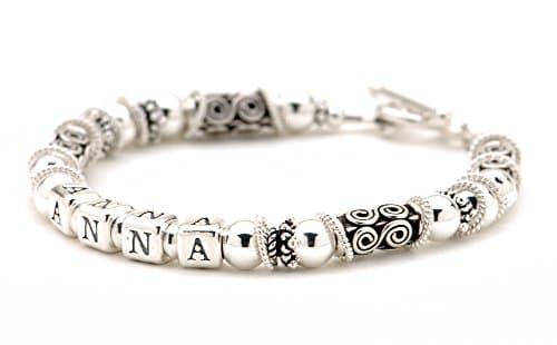 Sterling Silver Personalized Mothers Name Bracelet