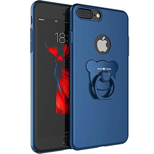 iPhone 7 Plus case,Niubity Bear Ring Series PC bumper case 360 Degree Rotation bracket for Apple iPhone 7 Plus 2016 (Blue)