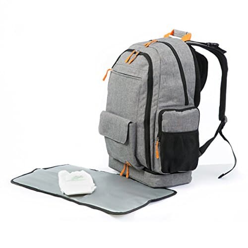 DGM Gender Neutral Diaper Bag Backpack with Changing Pad | Large Capacity Organizer with 16 Pockets, 4 Insulated Pouches, Separate Bottom Compartment | Lumbar Support, Stroller Straps for Travel